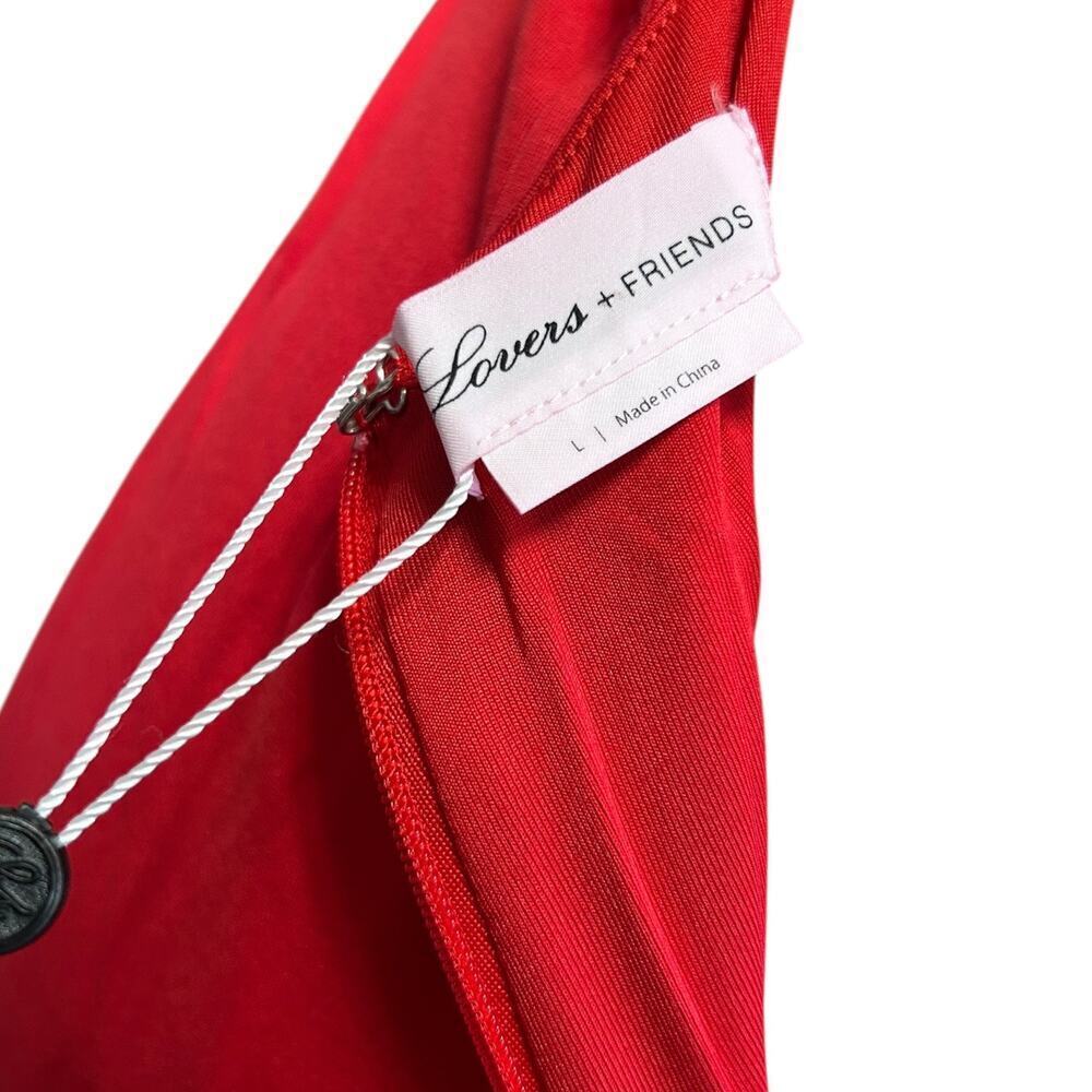 NWT Lovers Friends Rosa Gown Red Cutout Keyhole Halter Dress Floor Length Large - Picture 9 of 11